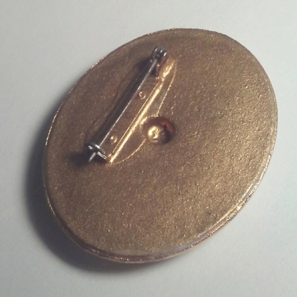 RARE VICTORIAN ERA 1800s Porcelain 24kt Brooch Pin - Picture 4 of 4